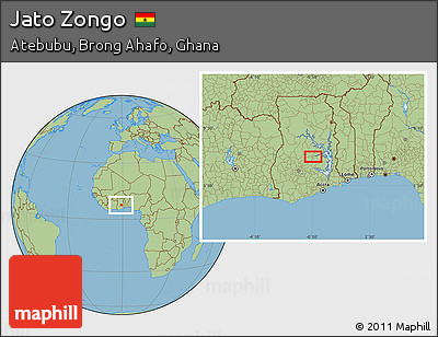 Savanna Style Location Map of Jato Zongo
