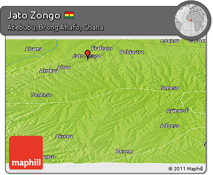 Physical Panoramic Map of Jato Zongo