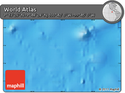 Shaded Relief Map of the Area around 7° 30' 57" N, 100° 13' 29" W