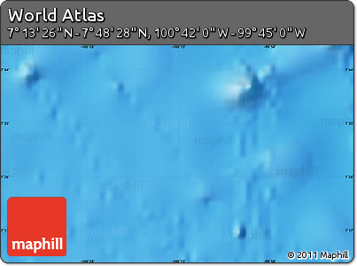 Shaded Relief Map of the Area around 7° 30' 57" N, 100° 13' 29" W