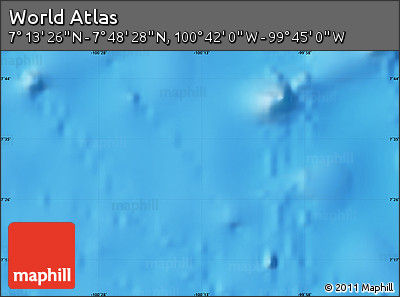 Shaded Relief Map of the Area around 7° 30' 57" N, 100° 13' 29" W