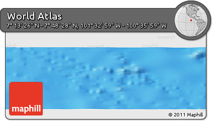Shaded Relief Panoramic Map of the Area around 7° 30' 57" N, 101° 4' 29" W