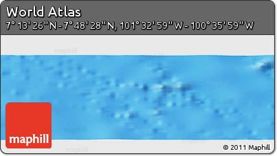 Shaded Relief Panoramic Map of the Area around 7° 30' 57" N, 101° 4' 29" W