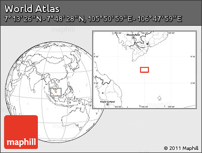 Blank Location Map of the Area around 7° 30' 57" N, 106° 19' 29" E