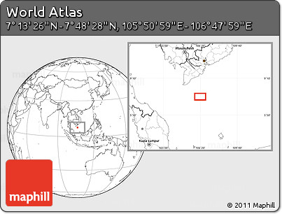 Blank Location Map of the Area around 7° 30' 57" N, 106° 19' 29" E
