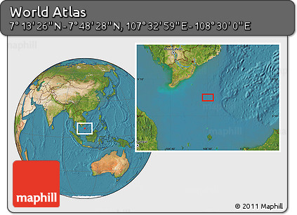 Satellite Location Map of the Area around 7° 30' 57" N, 108° 1' 30" E