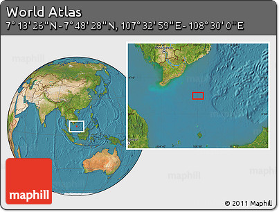 Satellite Location Map of the Area around 7° 30' 57" N, 108° 1' 30" E