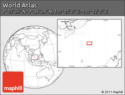 Blank Location Map of the Area around 7° 30' 57" N, 109° 43' 29" E