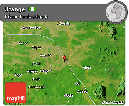 Satellite 3D Map of Utange