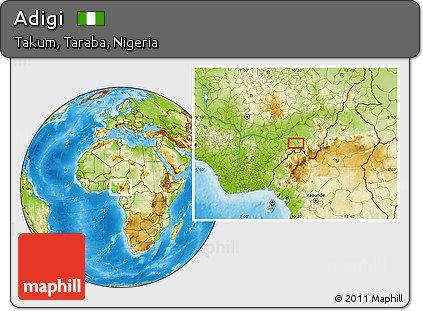 Physical Location Map of Adigi