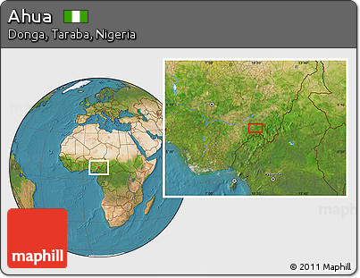 Satellite Location Map of Ahua