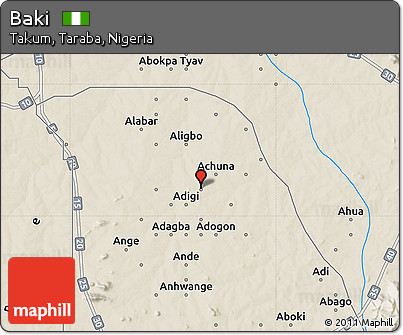 Shaded Relief Map of Baki