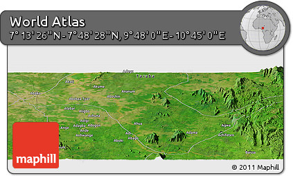 Satellite Panoramic Map of the Area around 7° 30' 57" N, 10° 16' 30" E