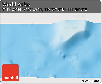 Physical 3D Map of the Area around 7° 30' 57" N, 111° 25' 30" E