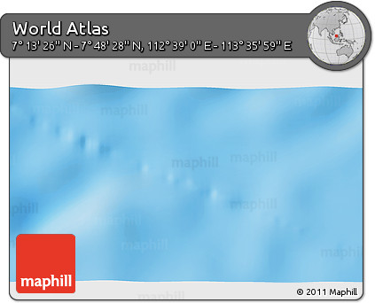 Shaded Relief 3D Map of the Area around 7° 30' 57" N, 113° 7' 30" E