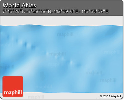 Shaded Relief 3D Map of the Area around 7° 30' 57" N, 113° 7' 30" E