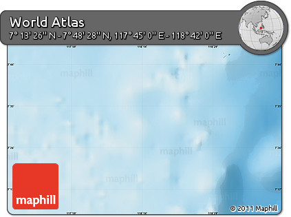 Physical Map of the Area around 7° 30' 57" N, 118° 13' 29" E