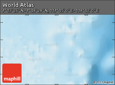 Physical Map of the Area around 7° 30' 57" N, 118° 13' 29" E