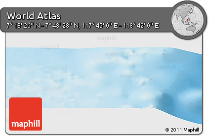 Physical Panoramic Map of the Area around 7° 30' 57" N, 118° 13' 29" E