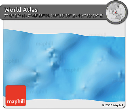 Physical 3D Map of the Area around 7° 30' 57" N, 119° 4' 29" E