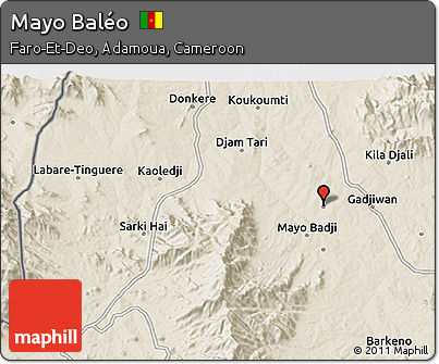 Shaded Relief 3D Map of Mayo Baléo