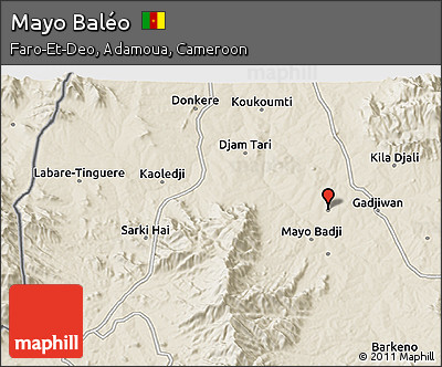 Shaded Relief 3D Map of Mayo Baléo