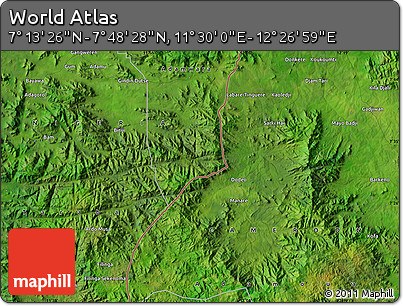 Satellite Map of the Area around 7° 30' 57" N, 11° 58' 29" E