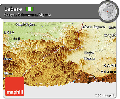 Physical Panoramic Map of Labare