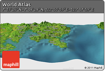 Satellite Panoramic Map of the Area around 7° 30' 57" N, 123° 19' 29" E