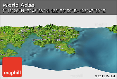 Satellite Panoramic Map of the Area around 7° 30' 57" N, 123° 19' 29" E