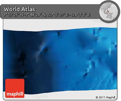 Physical 3D Map of the Area around 7° 30' 57" N, 127° 34' 30" E