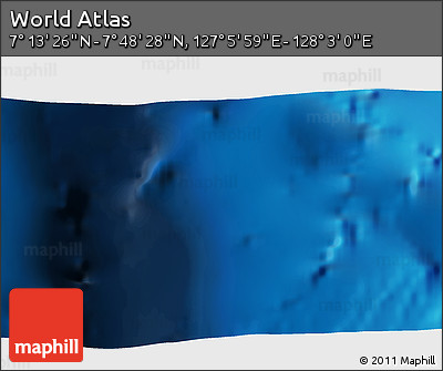 Physical 3D Map of the Area around 7° 30' 57" N, 127° 34' 30" E