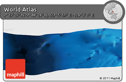 Physical Panoramic Map of the Area around 7° 30' 57" N, 127° 34' 30" E