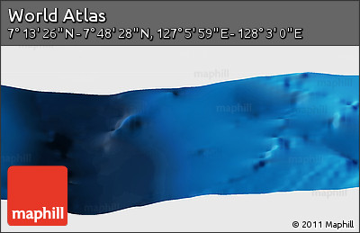 Physical Panoramic Map of the Area around 7° 30' 57" N, 127° 34' 30" E