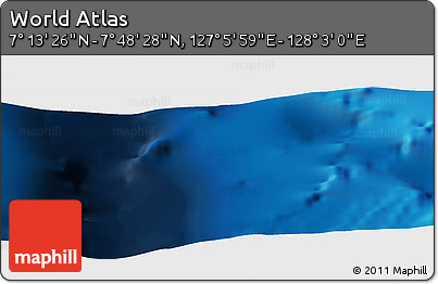 Physical Panoramic Map of the Area around 7° 30' 57" N, 127° 34' 30" E