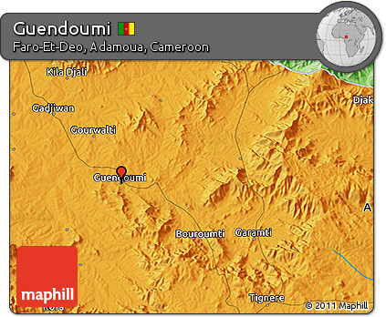 Political 3D Map of Guendoumi