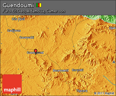 Political 3D Map of Guendoumi