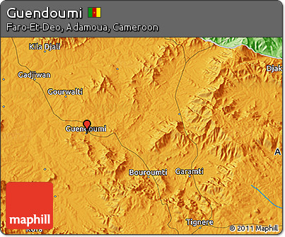 Political 3D Map of Guendoumi