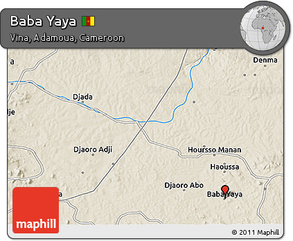Shaded Relief 3D Map of Baba Yaya