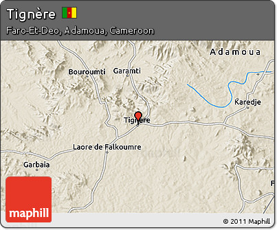 Shaded Relief 3D Map of Tignère