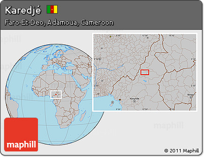 Gray Location Map of Karedjé