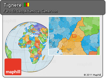 Political Location Map of Tignère