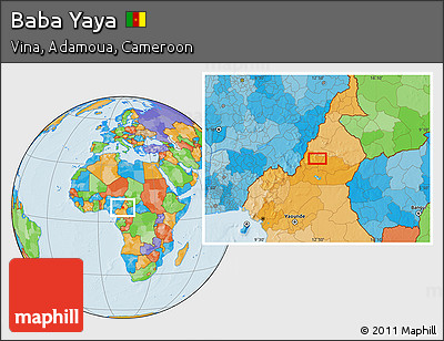 Political Location Map of Baba Yaya