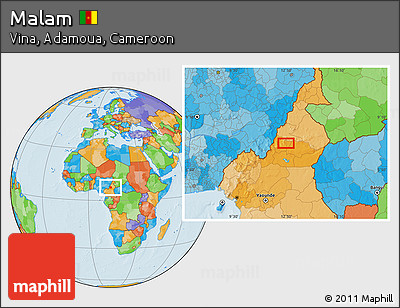 Political Location Map of Malam