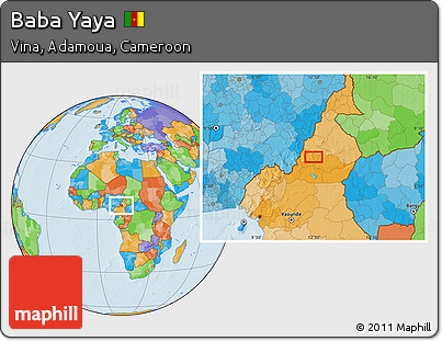 Political Location Map of Baba Yaya