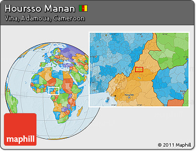 Political Location Map of Hoursso Manan