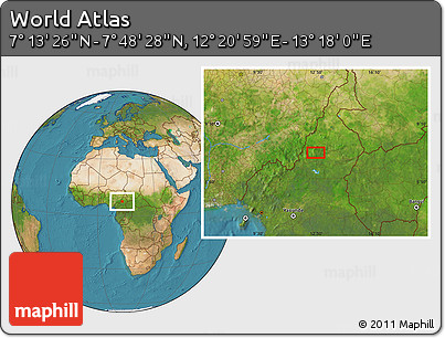 Satellite Location Map of the Area around 7° 30' 57" N, 12° 49' 29" E