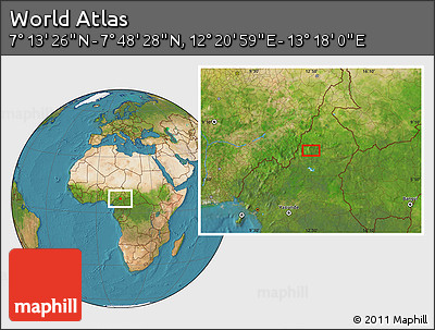 Satellite Location Map of the Area around 7° 30' 57" N, 12° 49' 29" E