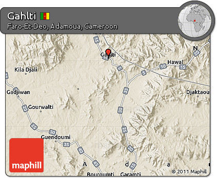 Shaded Relief Map of Gahlti