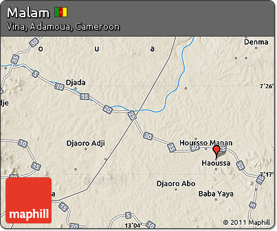 Shaded Relief Map of Malam